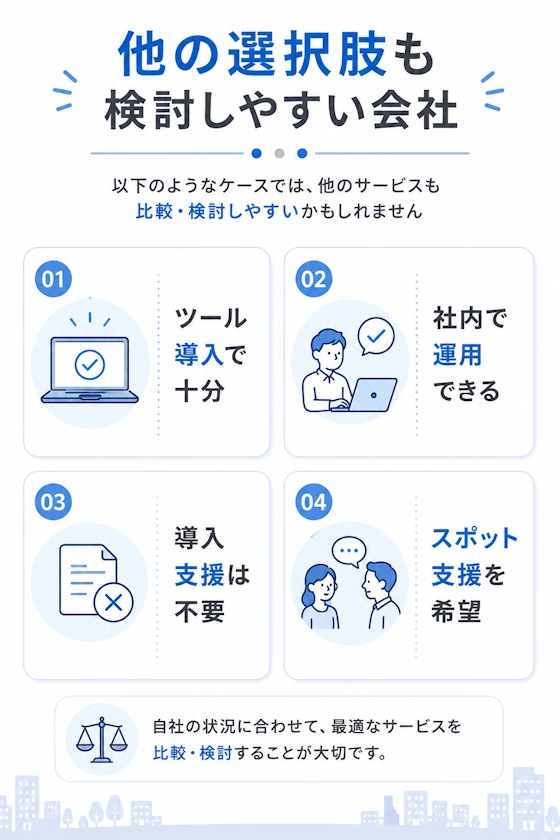 他の選択肢も検討しやすい会社