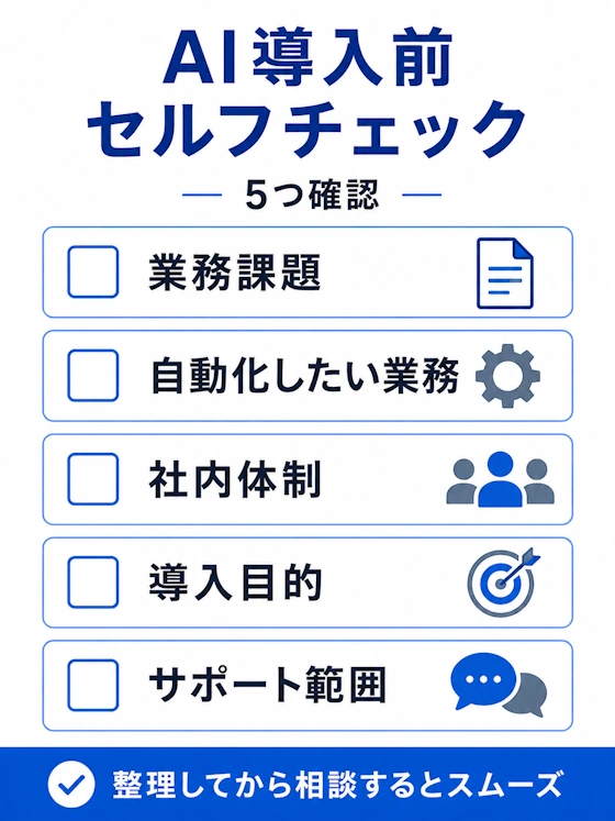 AI導入前セルフチェック（5項目）